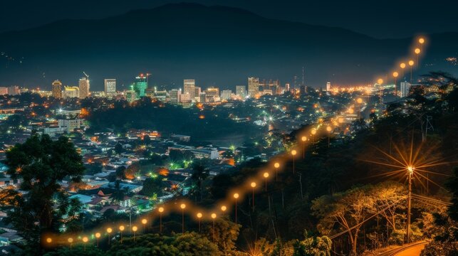 Transmission tower and sparkline chart depicting electricity price surge in energy crisis