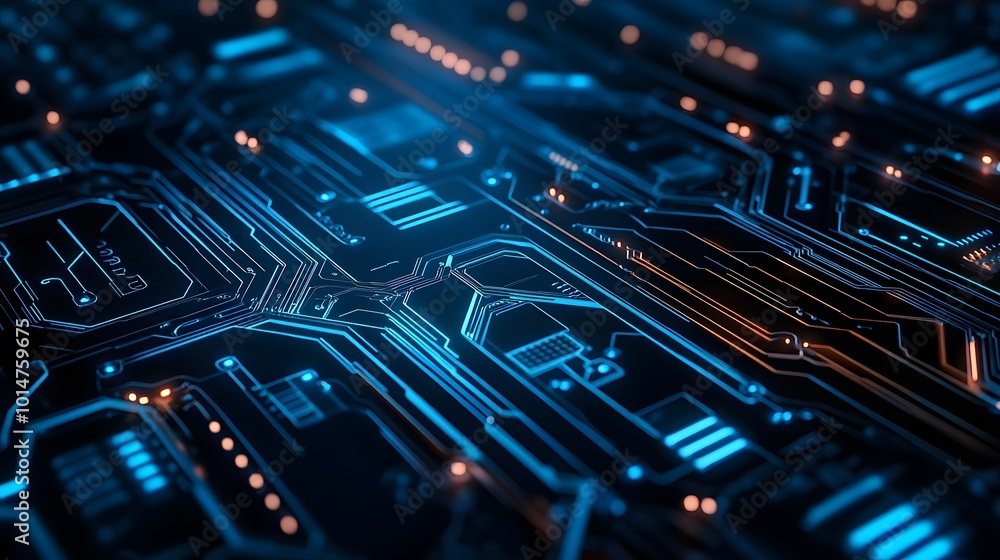 Poster abstract circuit board futuristic technology processing background.