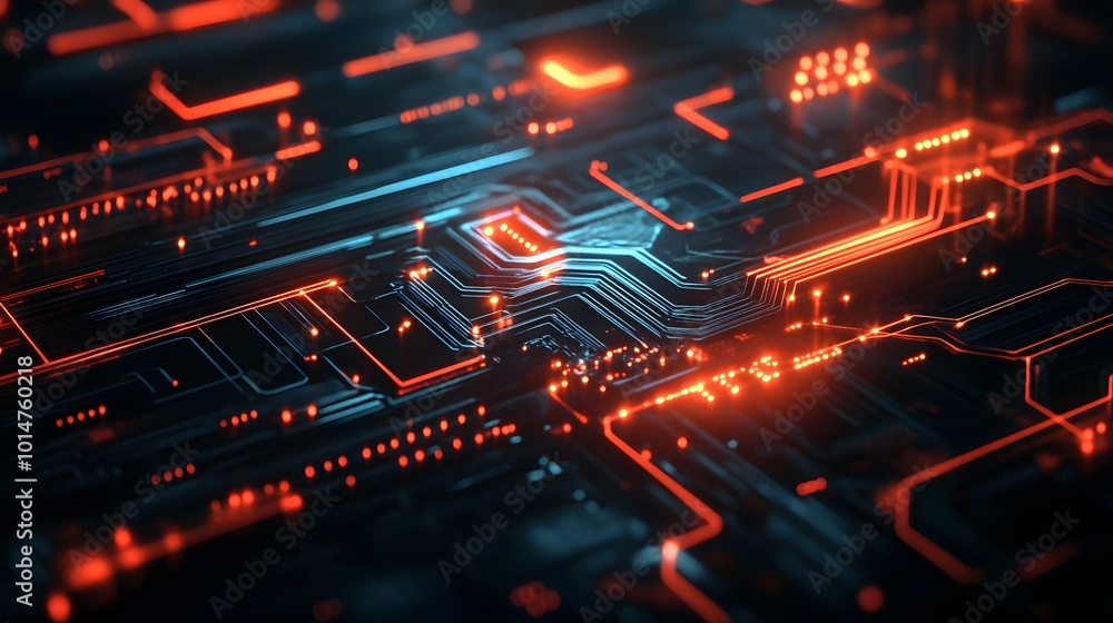 Poster abstract circuit board futuristic technology processing background.