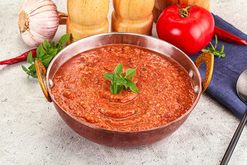 Cold vegan tomato soup Gazpacho
