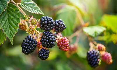 blackberries on the bush
