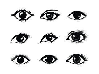 Eyeball Silhouette Collection for Halloween Designs.