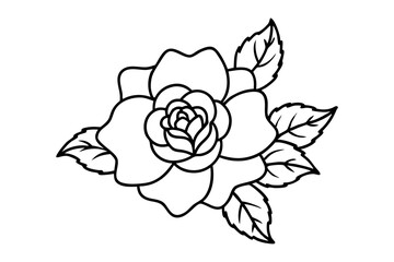rose flower line art