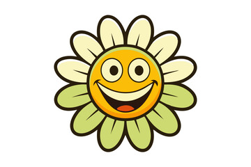 groovy daisy whit funny face 