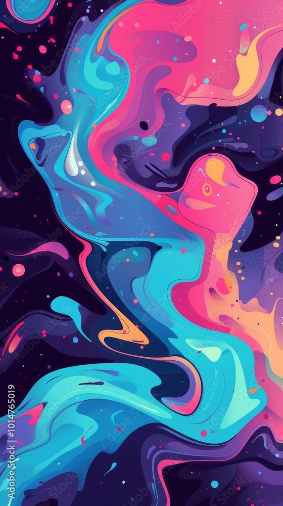 Poster Lofi background with a splash of abstract colors.