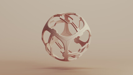 Beige bionic shapes technology design element neutral monochrome soft tones skin tones background 3d illustration render