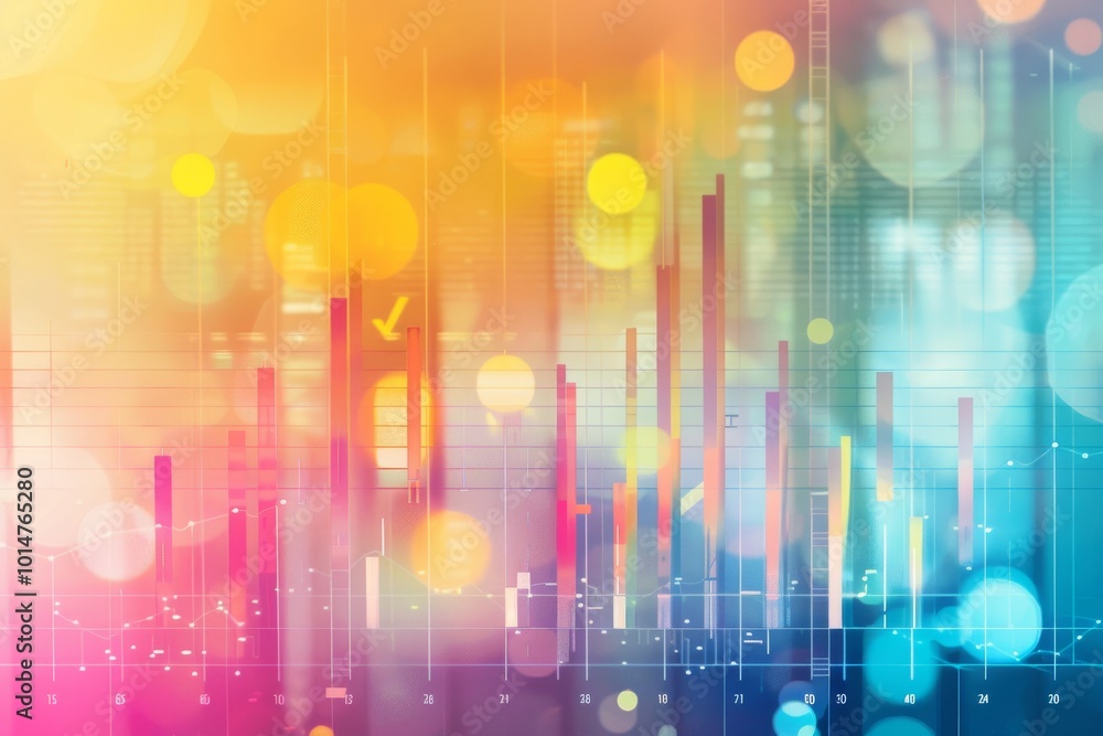 Poster marketing data insights on a colorful abstract background.