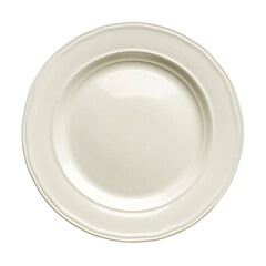 Elegant Round Plate with a Smooth Ceramic Finish and Curved Edge