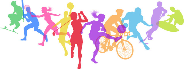 Sports Active Fitness Sport Silhouettes People