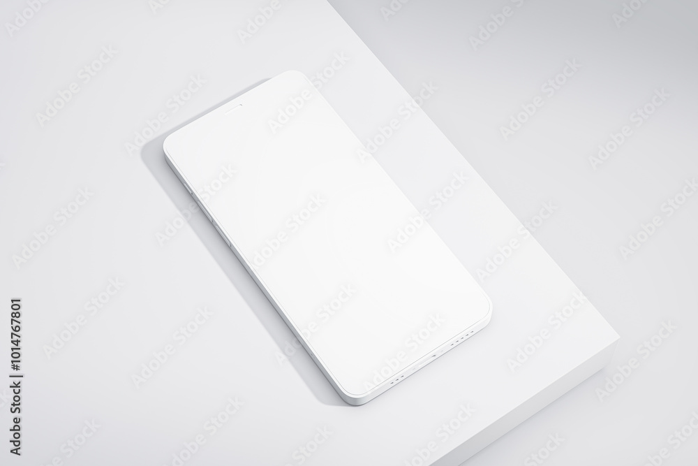Leinwandbilder clean smartphone mockup on white background for presentation and design. 3d rendering
