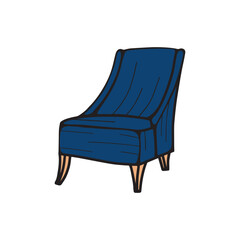 Armchair in retro style illustration