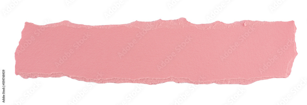 Fototapete pink torn paper in a rectangle shape, frame for text or quote, grunge textured sign, label, banner p