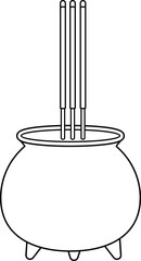incense burner outline icon vector.
Isolated flat chinese style incense burner outline vector