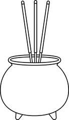 incense burner outline icon vector.
Isolated flat chinese style incense burner outline vector