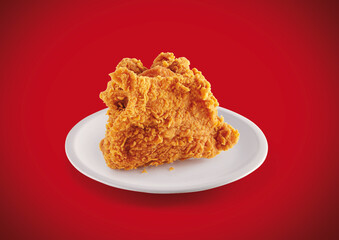crispy fried chicken in a red background