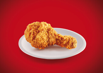 crispy fried chicken in a red background