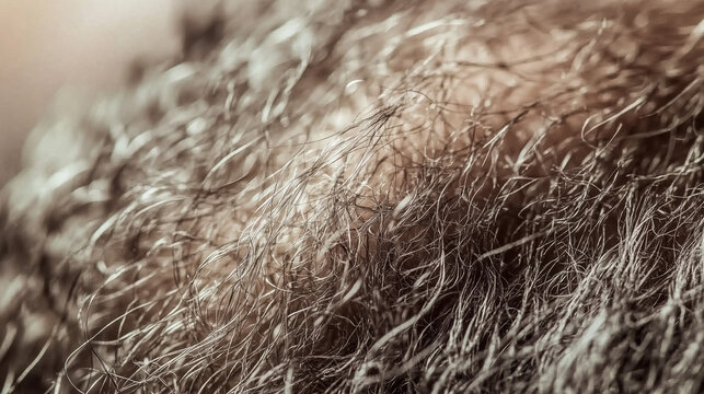 Alopecia Areata Hair Loss in Beard: Close-Up of Circular Patches and Hair Thinning