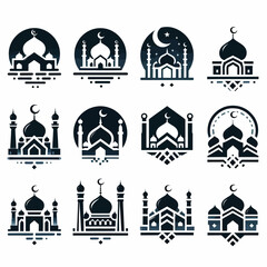 Modern Mosque Logo set