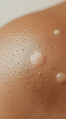 Fototapeta premium Pityriasis Rosea Close-Up: Detailed Salmon-Colored Patches on Shoulder Skin for Medical Reference
