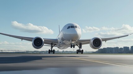 Naklejka premium Abstract 787 style passenger plane taking off