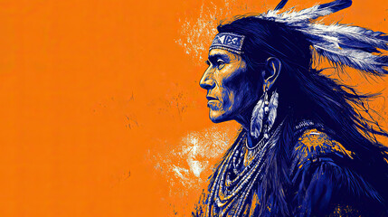 man in Costume for Native American Celebration