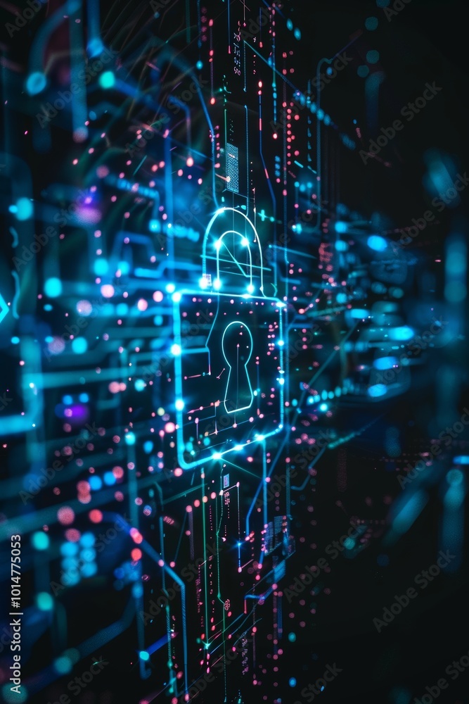 Poster dark outline of a secure digital framework.