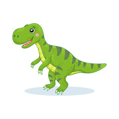 Vector illustration with an cute dinosaur in cartoon style.