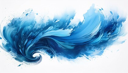 blue airbrush stroke on white background