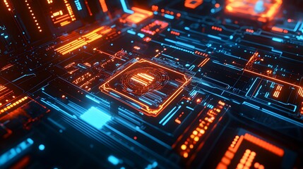 Obraz premium futuristic technology background. 