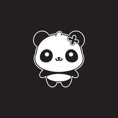 Naklejka premium kawaii panda design, panda lover t-shirt design vector