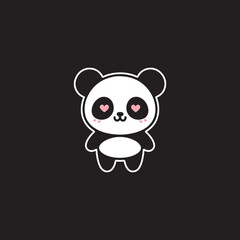 Naklejka premium kawaii panda design, panda lover t-shirt design vector
