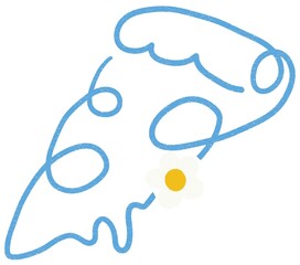 Icon blue out line with daisy flower