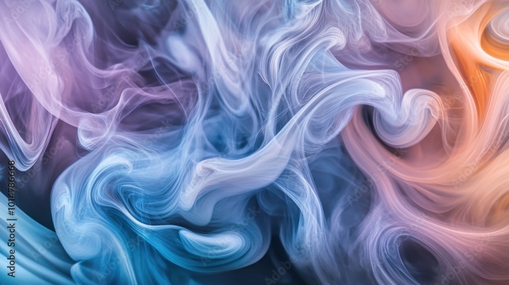 Poster a swirling blend of colorful smoke patterns creating an abstract, artistic visual effect.