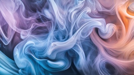 Fototapeta premium A swirling blend of colorful smoke patterns creating an abstract, artistic visual effect.
