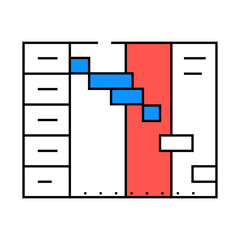 plan of time and tasks line icon vector. plan of time and tasks sign. isolated symbol illustration