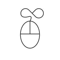Obraz premium computer mouse infinity outline stroke icon vector eps
