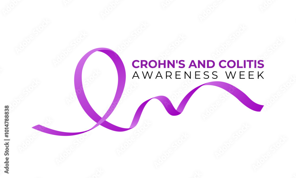 Poster Crohn's and Colitis Awareness Week is observed every year in December. Vector illustration .Banner poster, flyer and background design template.