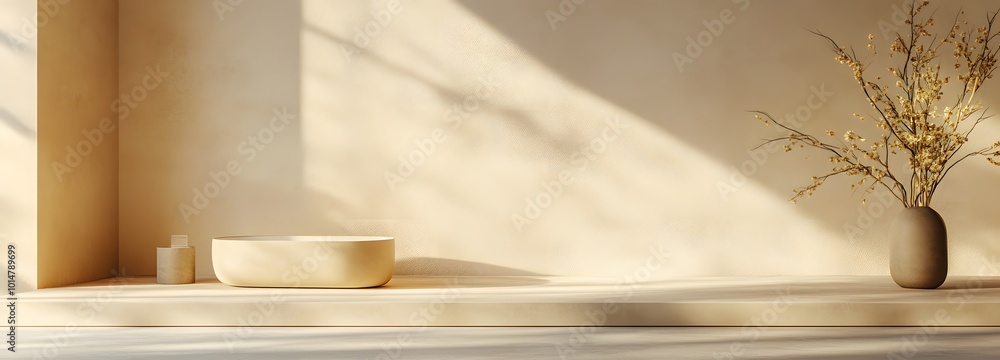 Aufkleber 2. a captivating scene showcasing a minimalist luxury display with unique textures and refined mater