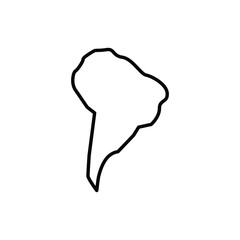 South America map icon. South America outline map. Simple icon design. Vector illustration
