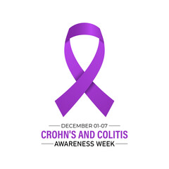 Crohn's and Colitis Awareness Week is observed every year in December. Vector illustration .Banner poster, flyer and background design template.
