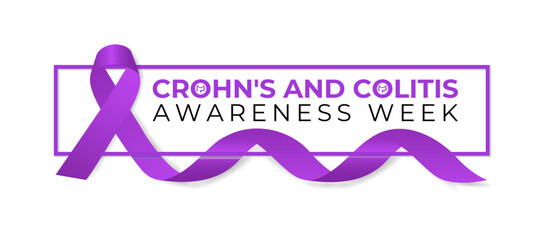 Crohn's and Colitis Awareness Week is observed every year in December. Vector illustration .Banner poster, flyer and background design template.