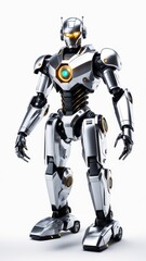 Fototapeta premium A futuristic robot with a sleek design and glowing core, showcasing advanced technology.