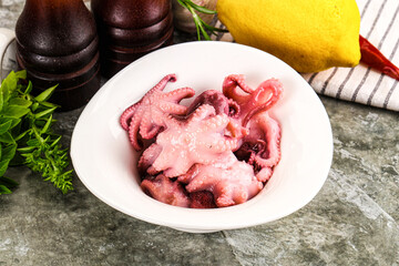 Marinated baby octopus snack appetizer