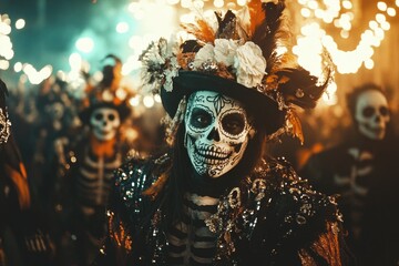 A group of friends or colleagues at a themed event, possibly a costume party or a corporate gathering