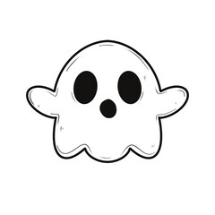 Doodle Halloween clip art back and while 
