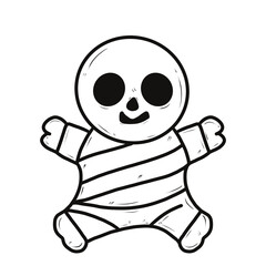 Doodle Halloween clip art back and while 