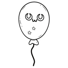 Doodle Halloween clip art back and while 