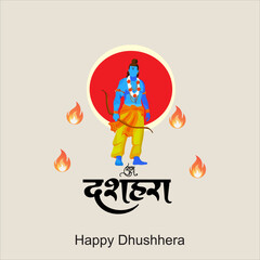 Happy Dussehra festival of India. of Lord Rama killing Ravana. vector illustration design