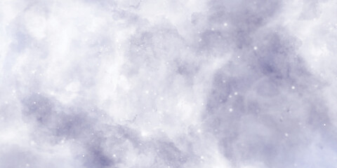 Abstract space background. Blue background with stars. Pastel blue watercolor background. Blue cloudy sky background.