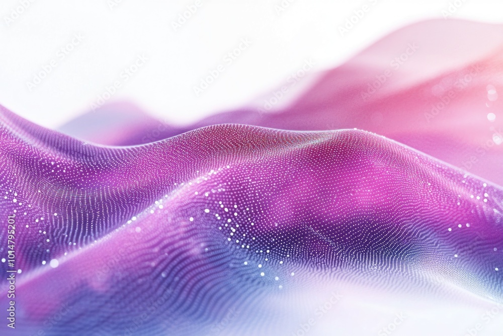 Poster A detailed view of textured fabric with pink and purple hues